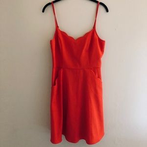 LIKE NEW 🍒 Scalloped red mini dress